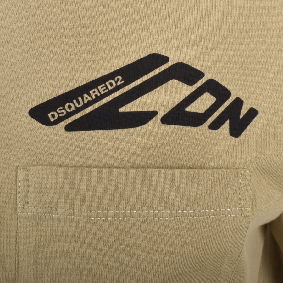 DSQUARED2 Tシャツ Pocket Logo S74GD1407-S23009-100 DSQUARED2 Loose Fit Pocket T Shirt Brown | Mainline Menswear
